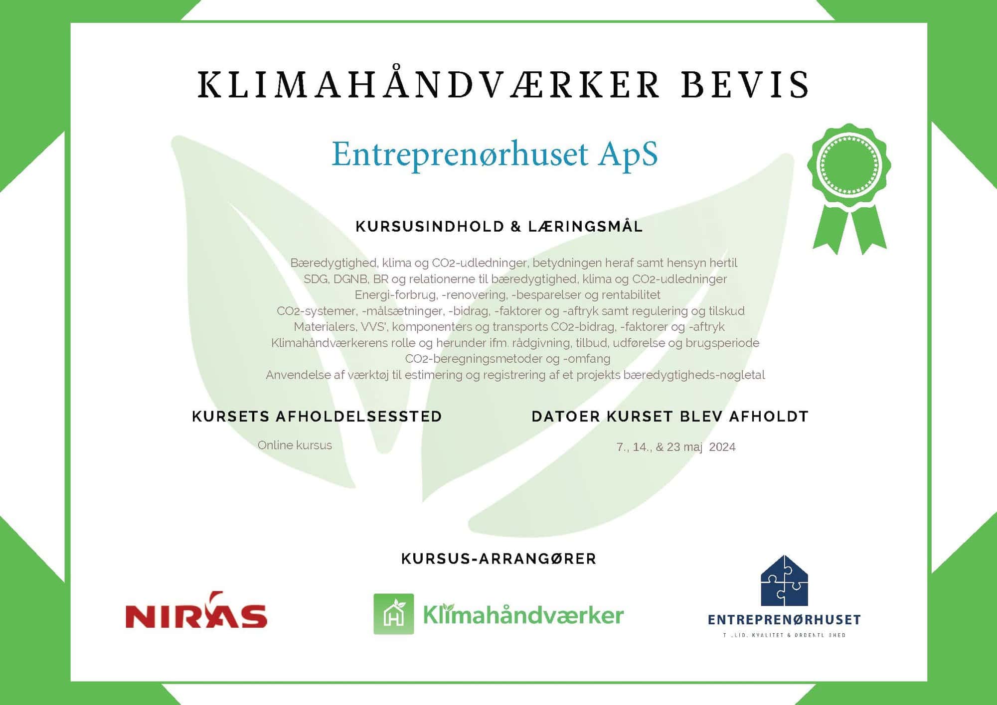 Klima håndværker bevis